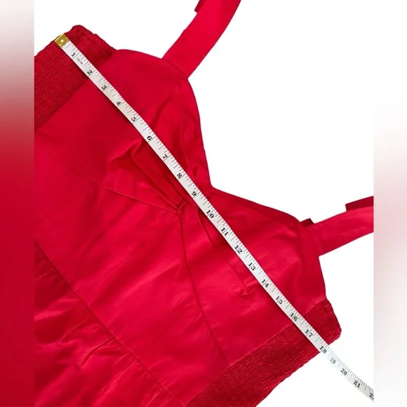 La Ligne NWT Solid Marceline Cotton Poplin Dress in Poppy XL - Picture 9 of 14